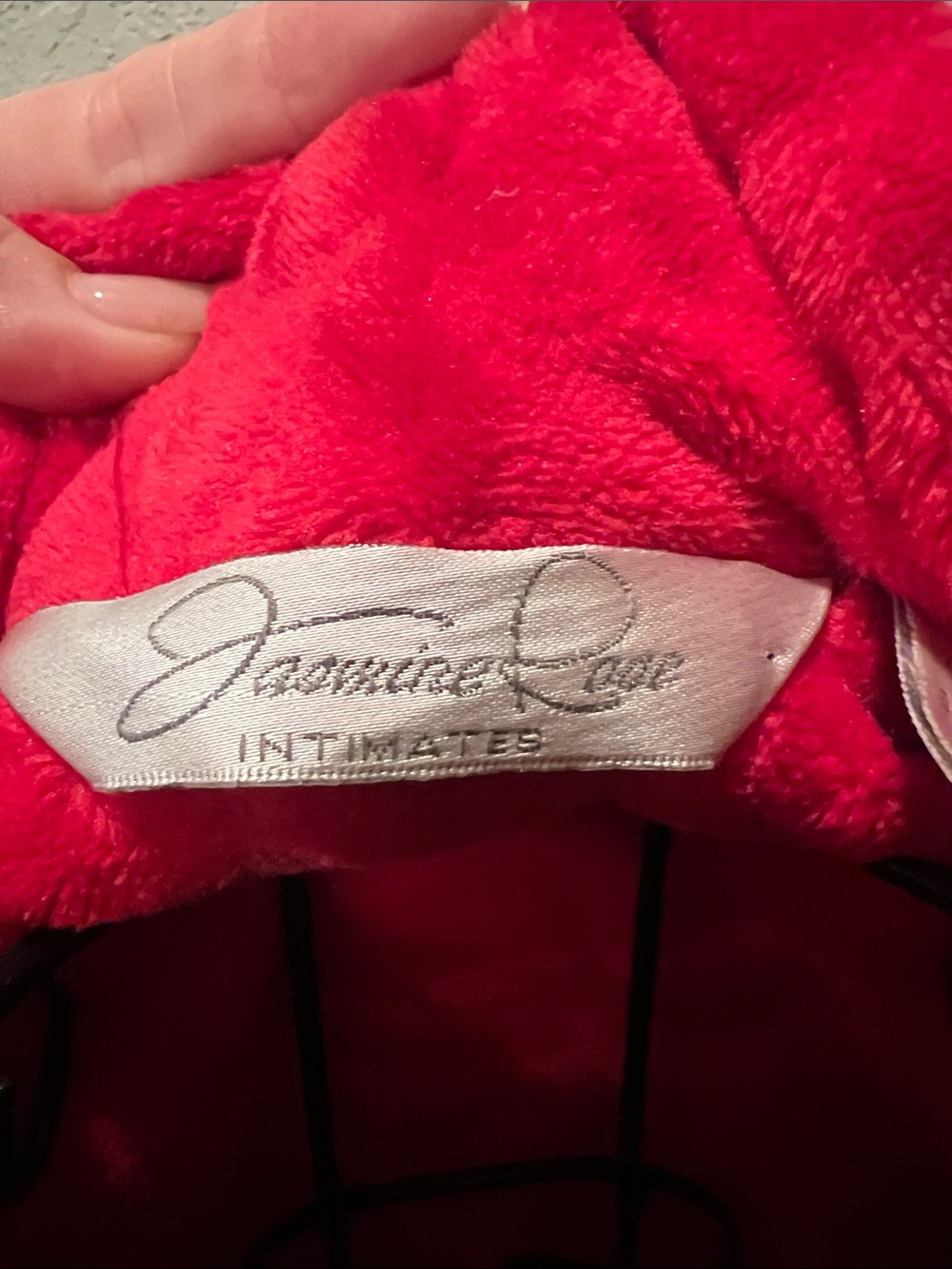 Vintage Jasmine Rose Red Plush Long Robe Coat - Picture 2 of 9